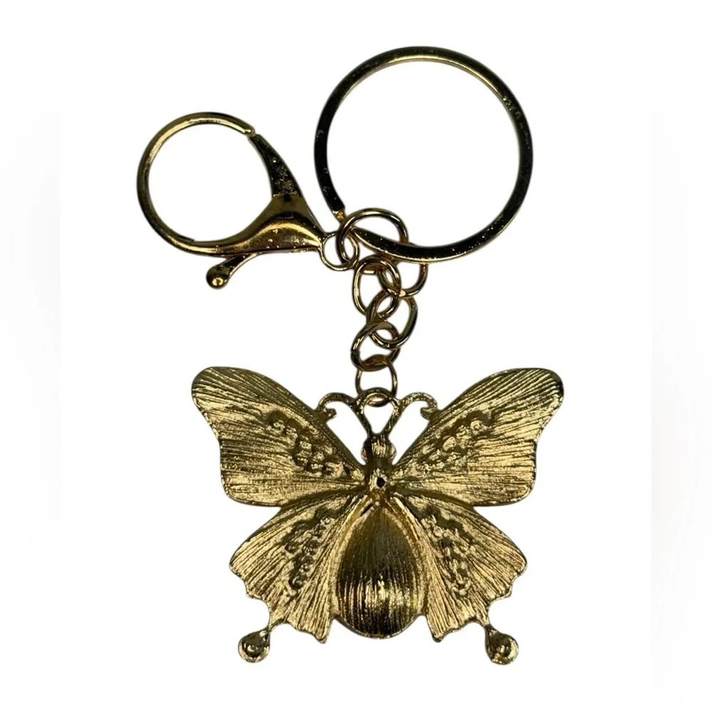 Red Butterfly Rhinestone Keychain / Bag Charm